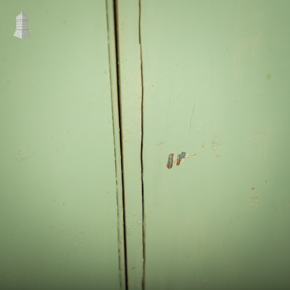 Plank & Ledge Door, Reclaimed with Green & White Paint