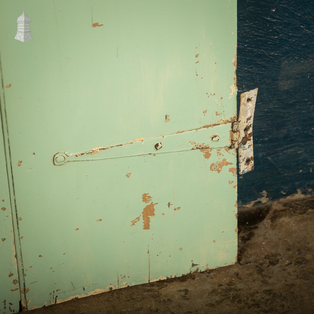 Plank & Ledge Door, Reclaimed with Distressed Green Paint