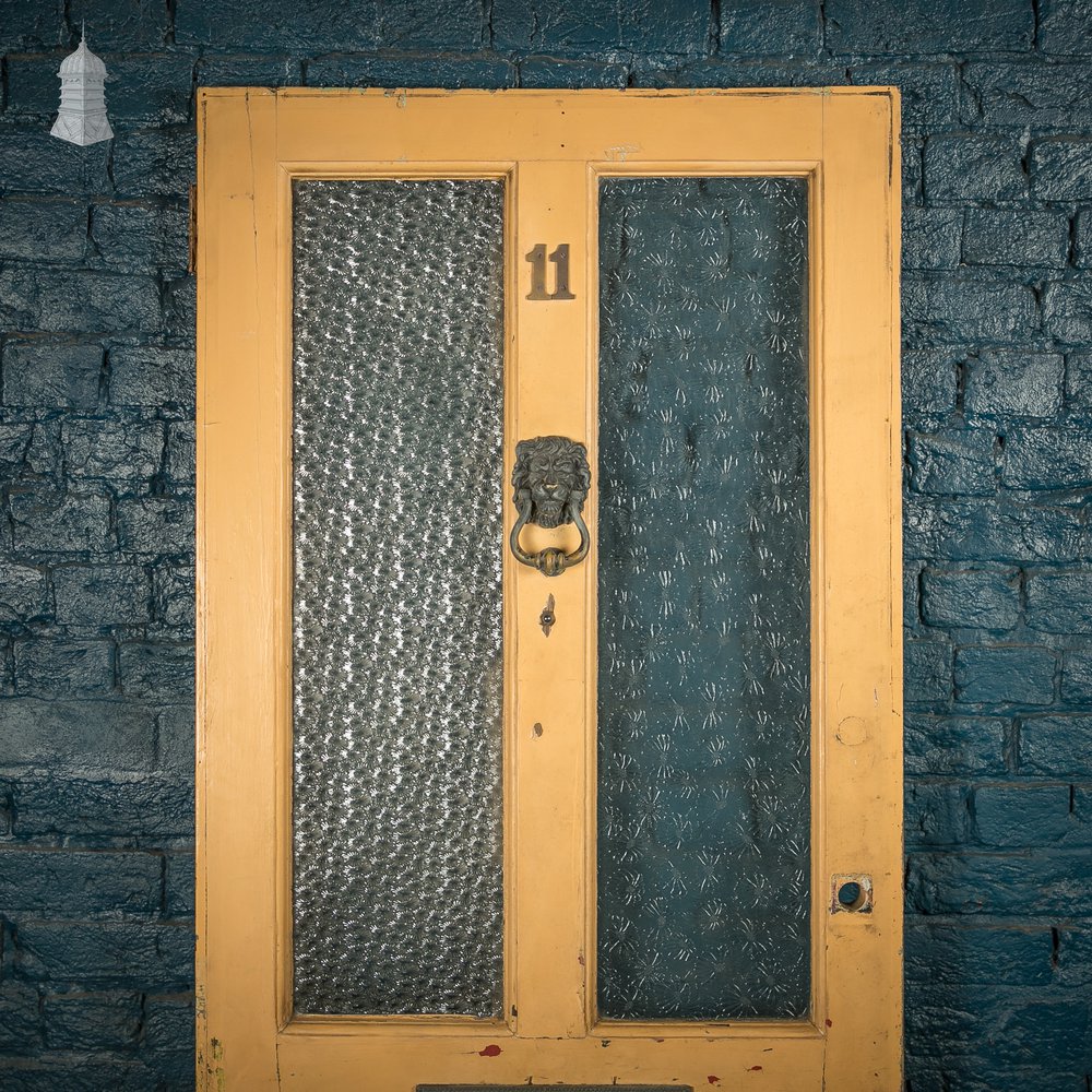 Glazed Paneled Door, With Door Hardware and Textured Glass