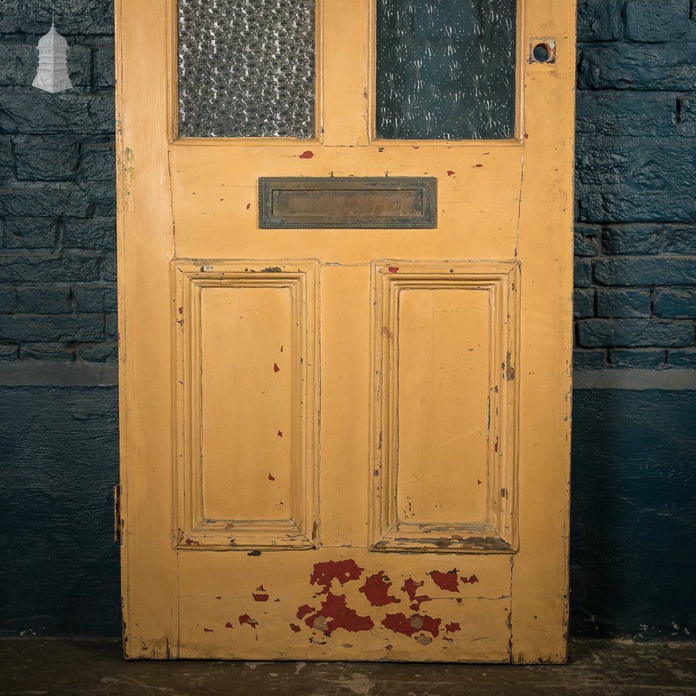 Glazed Paneled Door, With Door Hardware and Textured Glass