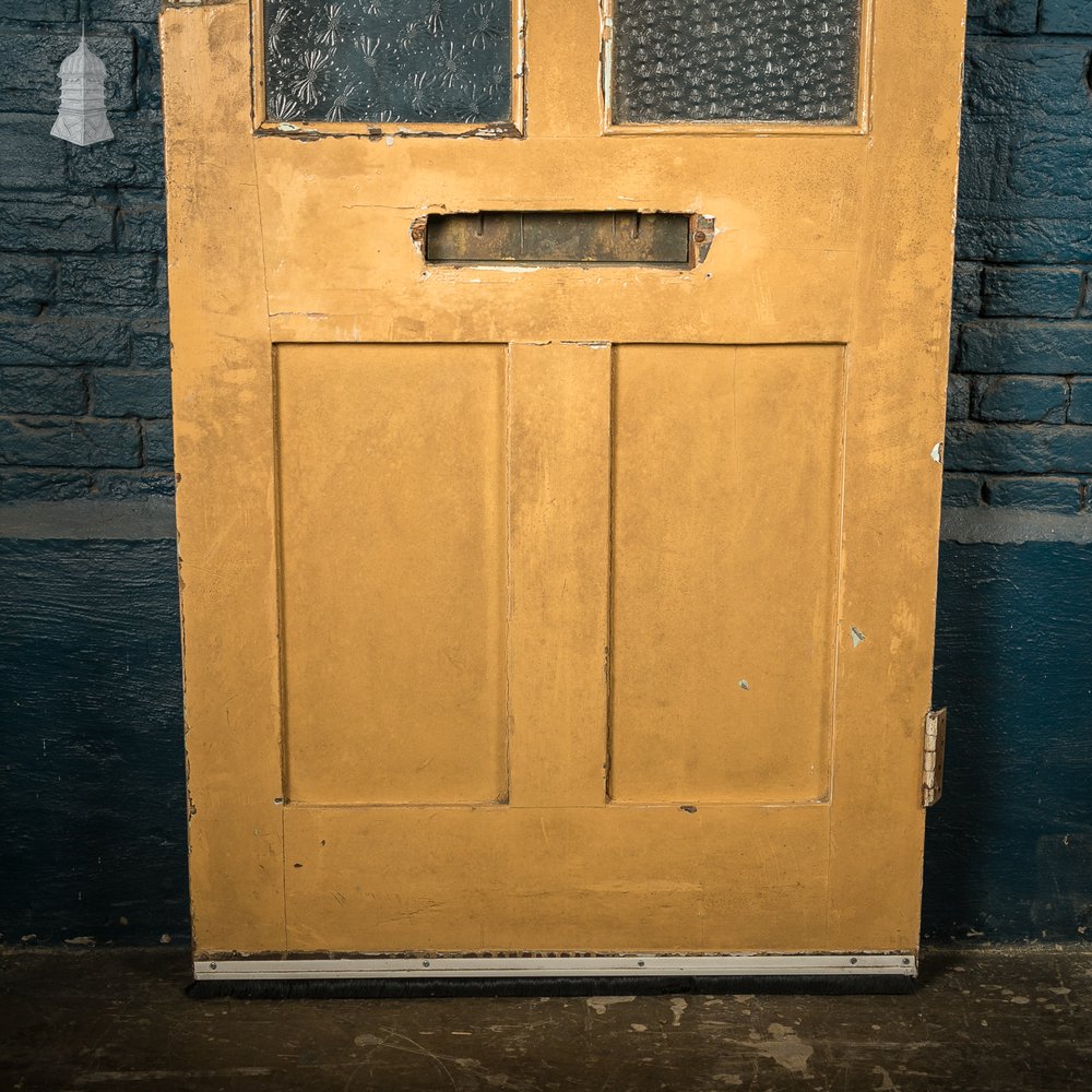 Glazed Paneled Door, With Door Hardware and Textured Glass