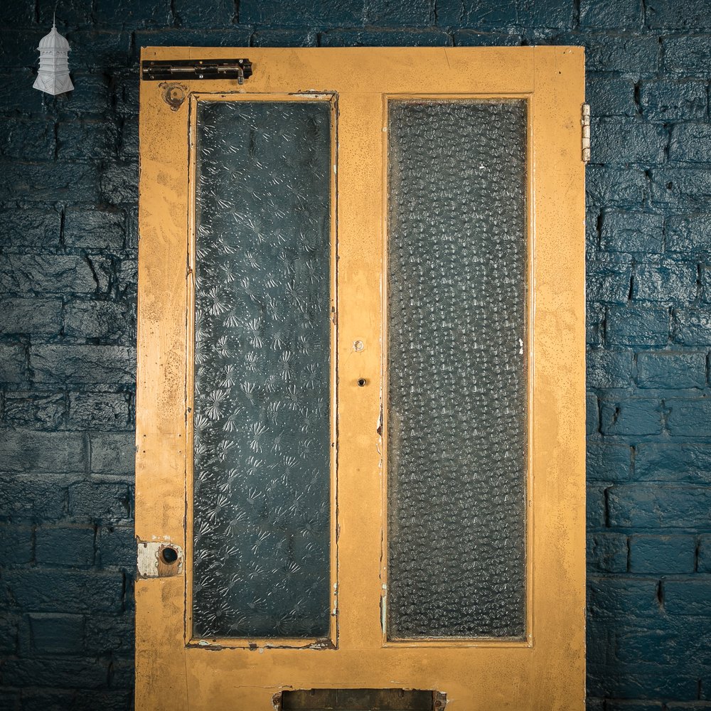 Glazed Paneled Door, With Door Hardware and Textured Glass