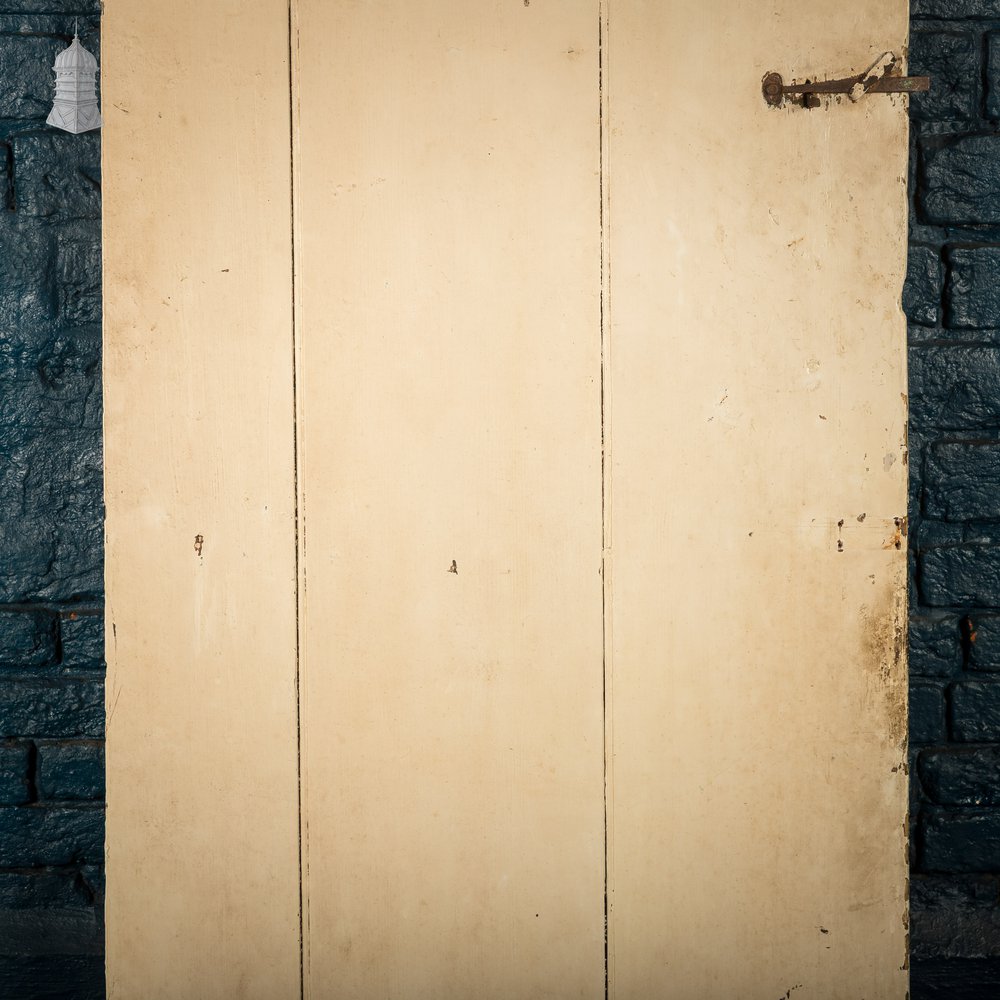 Ledged Plank Door, Distressed Cream Paint