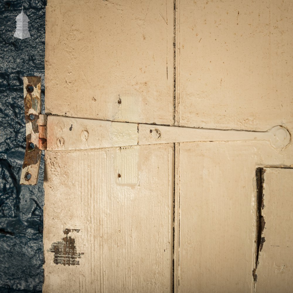 Ledged Plank Door, Distressed Cream Paint