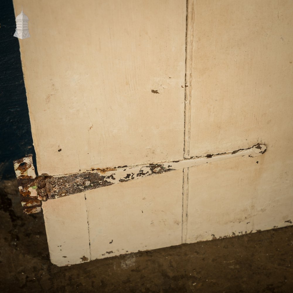 Ledged Plank Door, Distressed Cream Paint