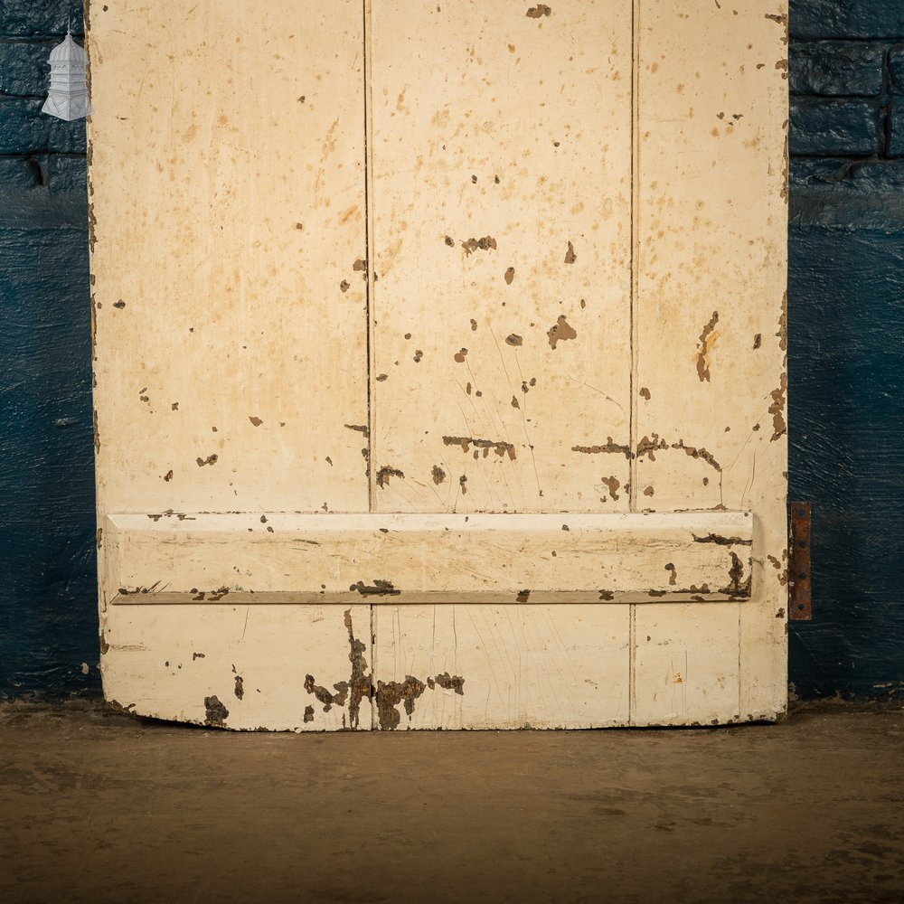 Ledged Plank Door, Distressed Cream Paint