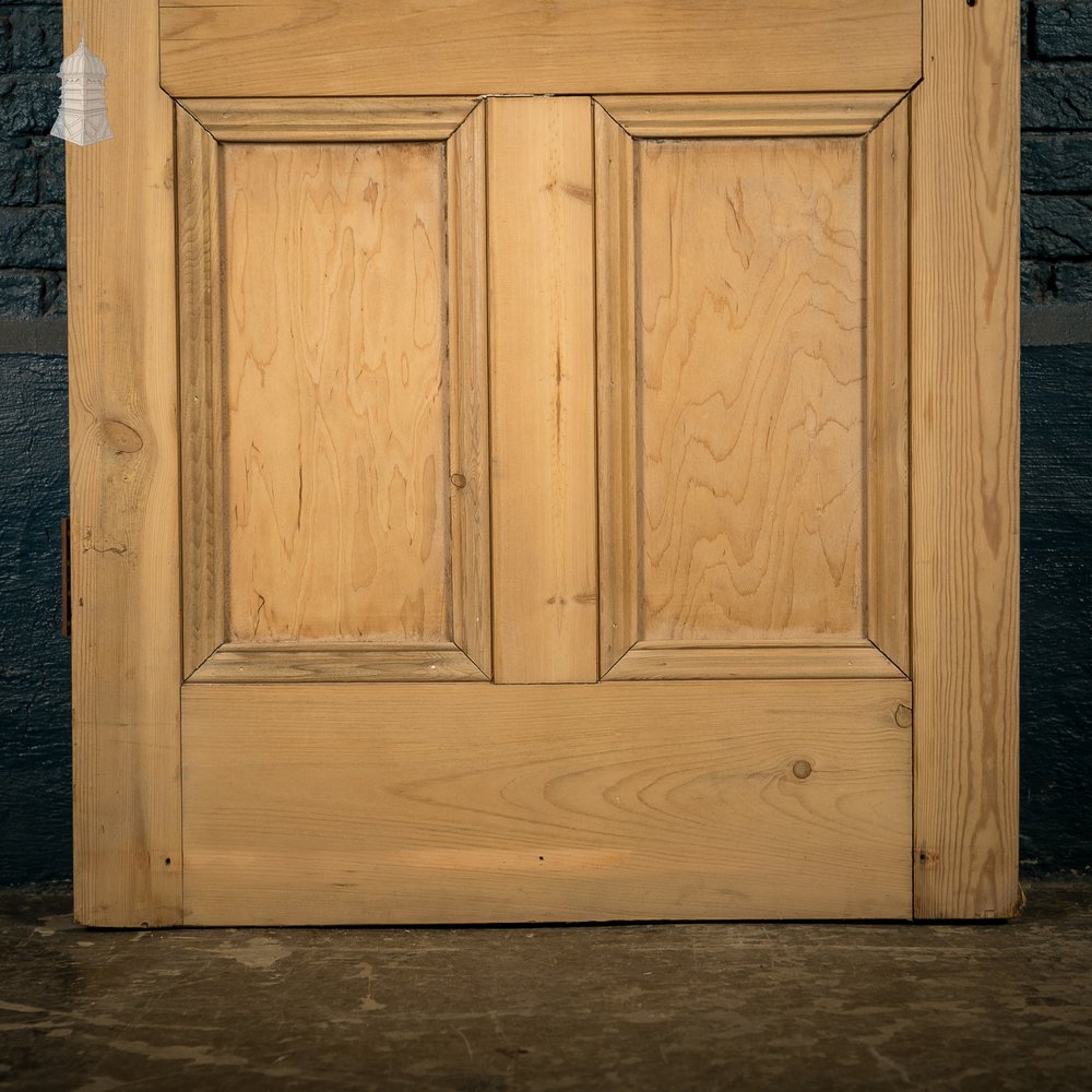 Glazed Pine Door, 4 Panels, 2 with Textured Glazing