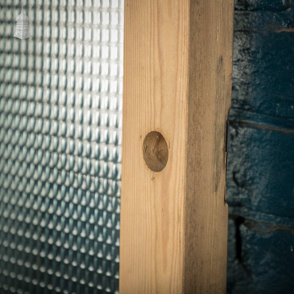 Glazed Pine Door, 4 Panels, 2 with Textured Glazing