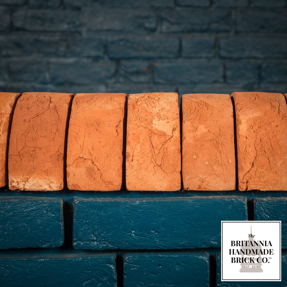 2 3/4" Half Round Handmade Red Coping Brick, Period Style Wall Copings