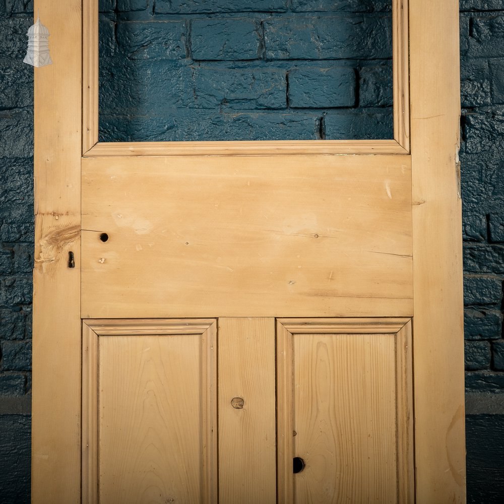 Half Glazed Door, Pine 3 Panel