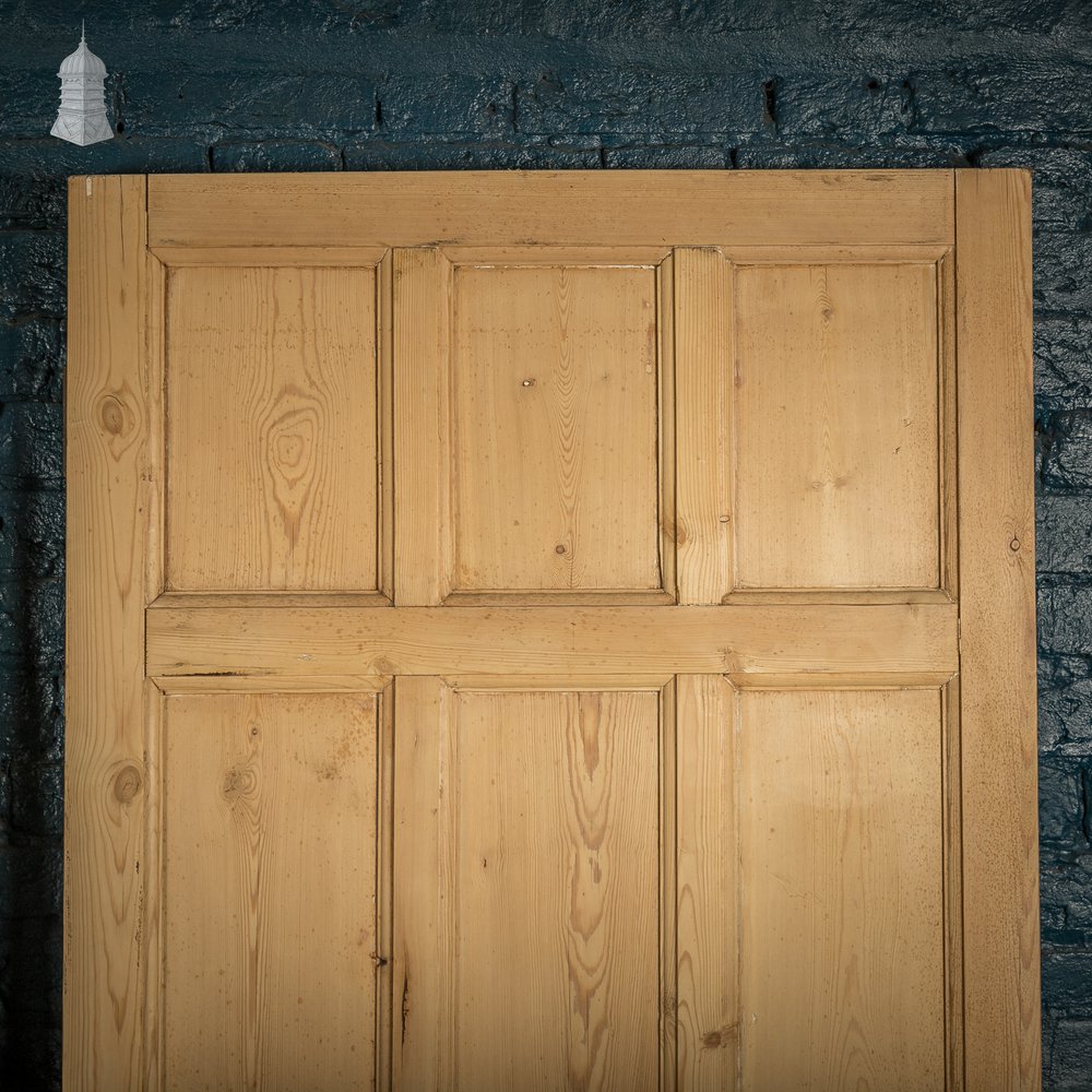 Paneled Pine Doors, Pair of 9 Panel Doors