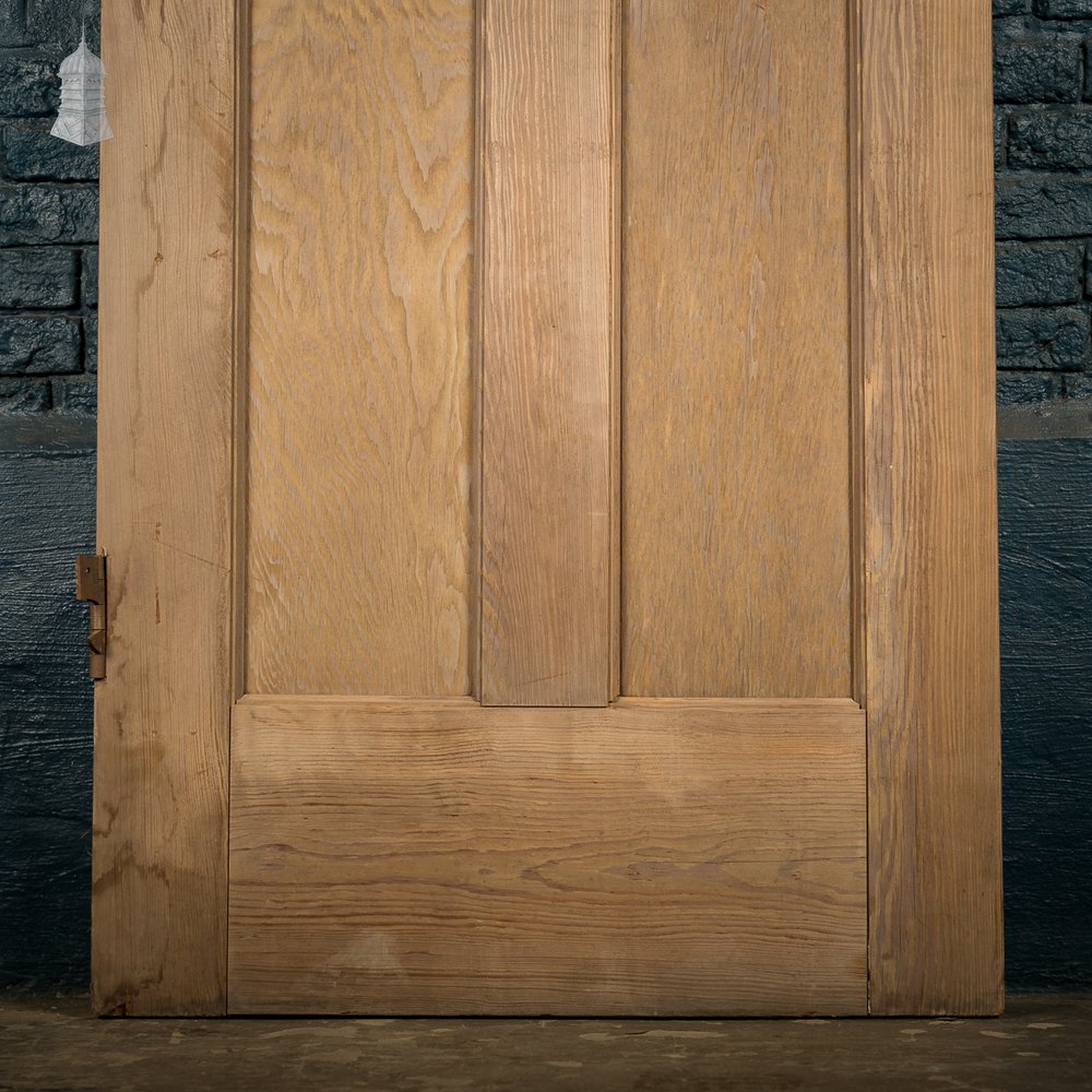 Glazed Pine Door, Pine 5 Panel, ‘Hammered’ Style Textured Glass Top Panel