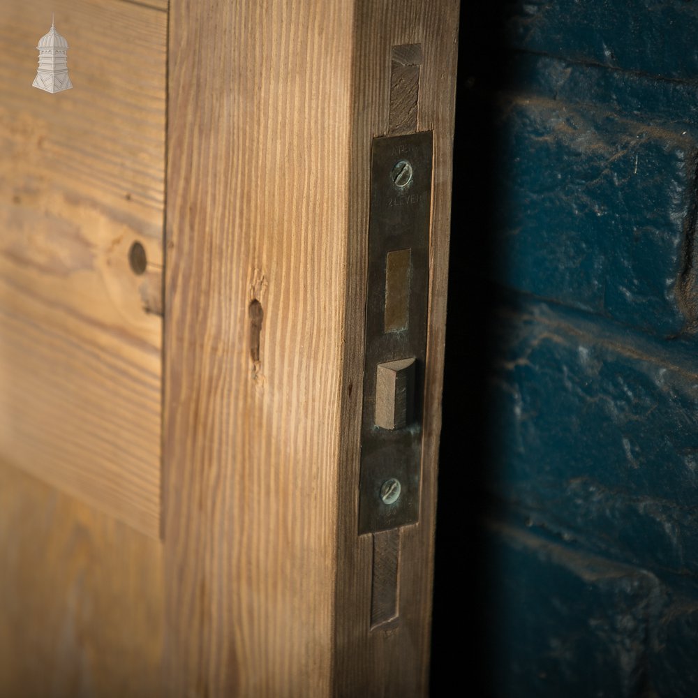 Glazed Pine Door, Pine 5 Panel, ‘Hammered’ Style Textured Glass Top Panel