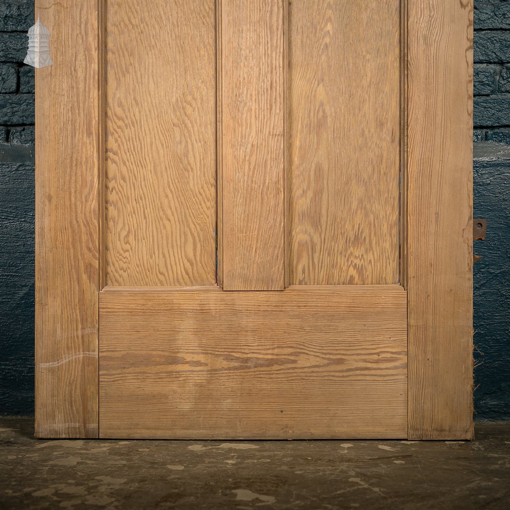 Glazed Pine Door, Pine 5 Panel, ‘Hammered’ Style Textured Glass Top Panel