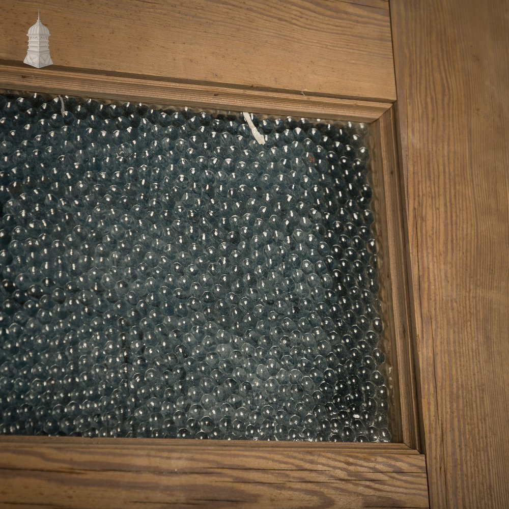 Glazed Pine Door, Pine 5 Panel, ‘Hammered’ Style Textured Glass Top Panel