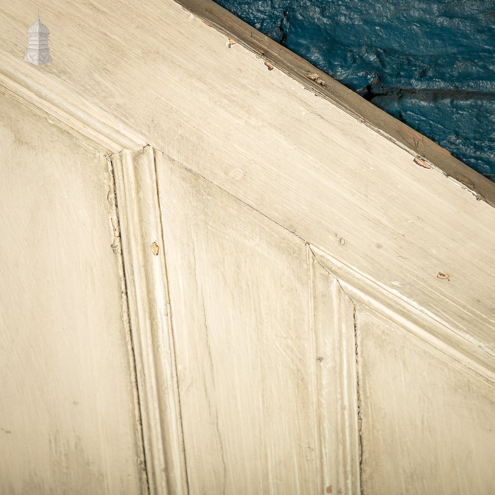 Pair of Georgian Staircase Panels with Distressed White Painted Finish