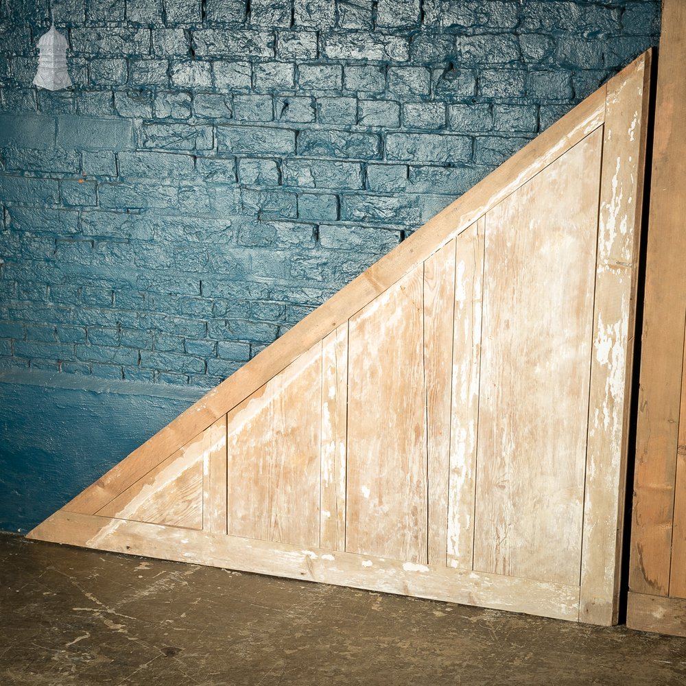 Pair of Georgian Staircase Panels with Distressed White Painted Finish