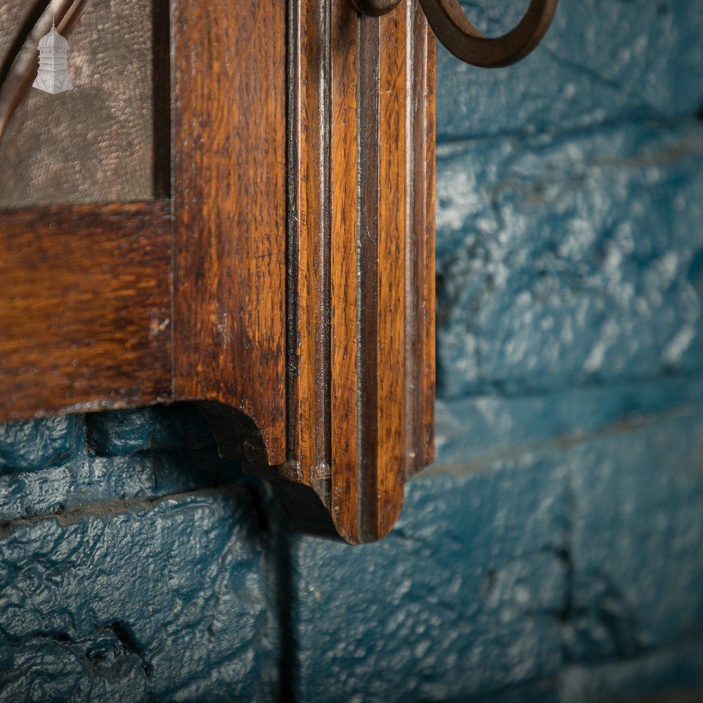 Coat Hat Rack, 4 Hook, Oak with Decorative Copper Inserts