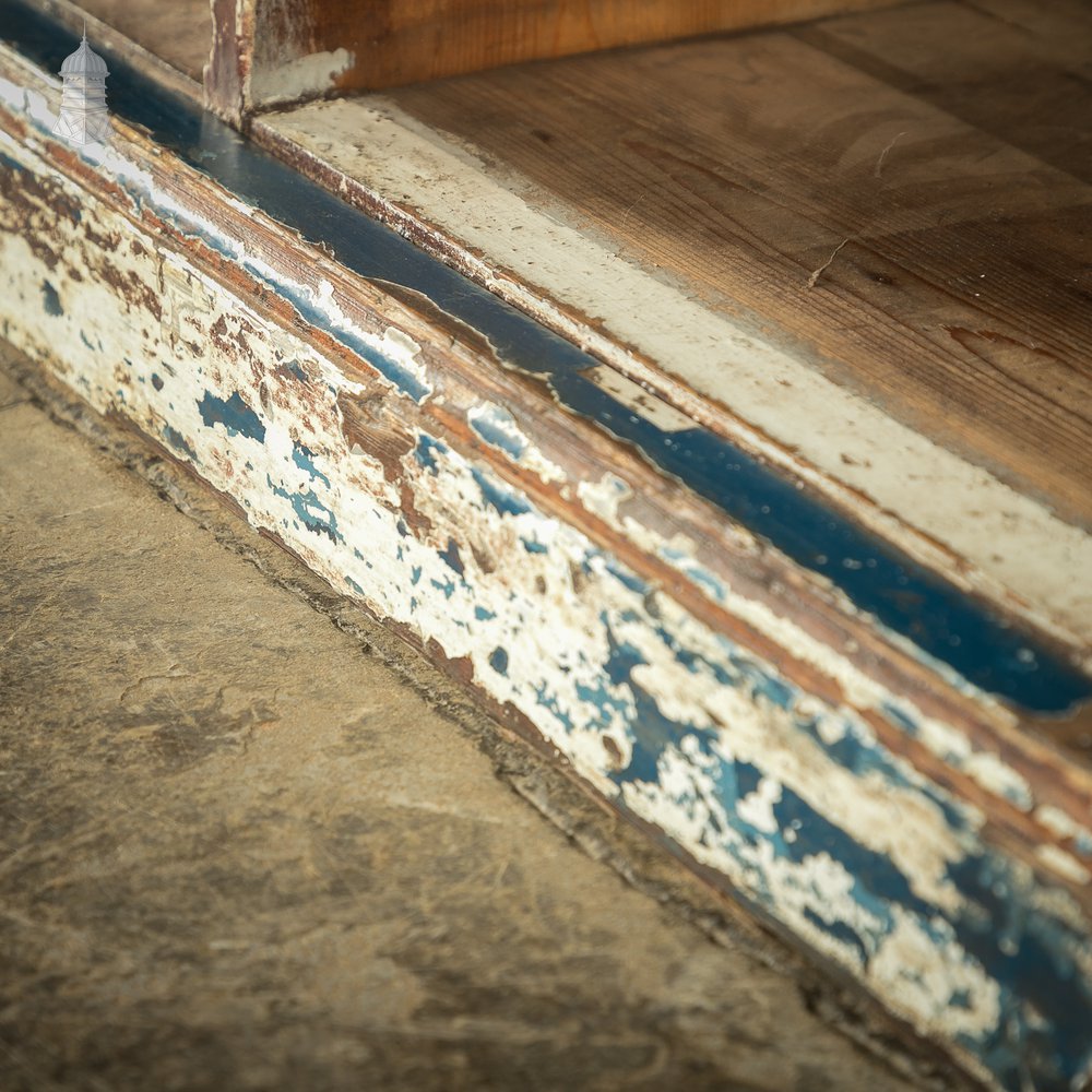 Industrial Pigeon Hole Shelf Unit with Distressed Blue Painted Finish