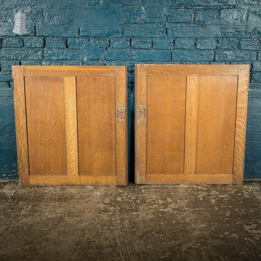 Pair of Small Oak Victorian Cupboard Doors