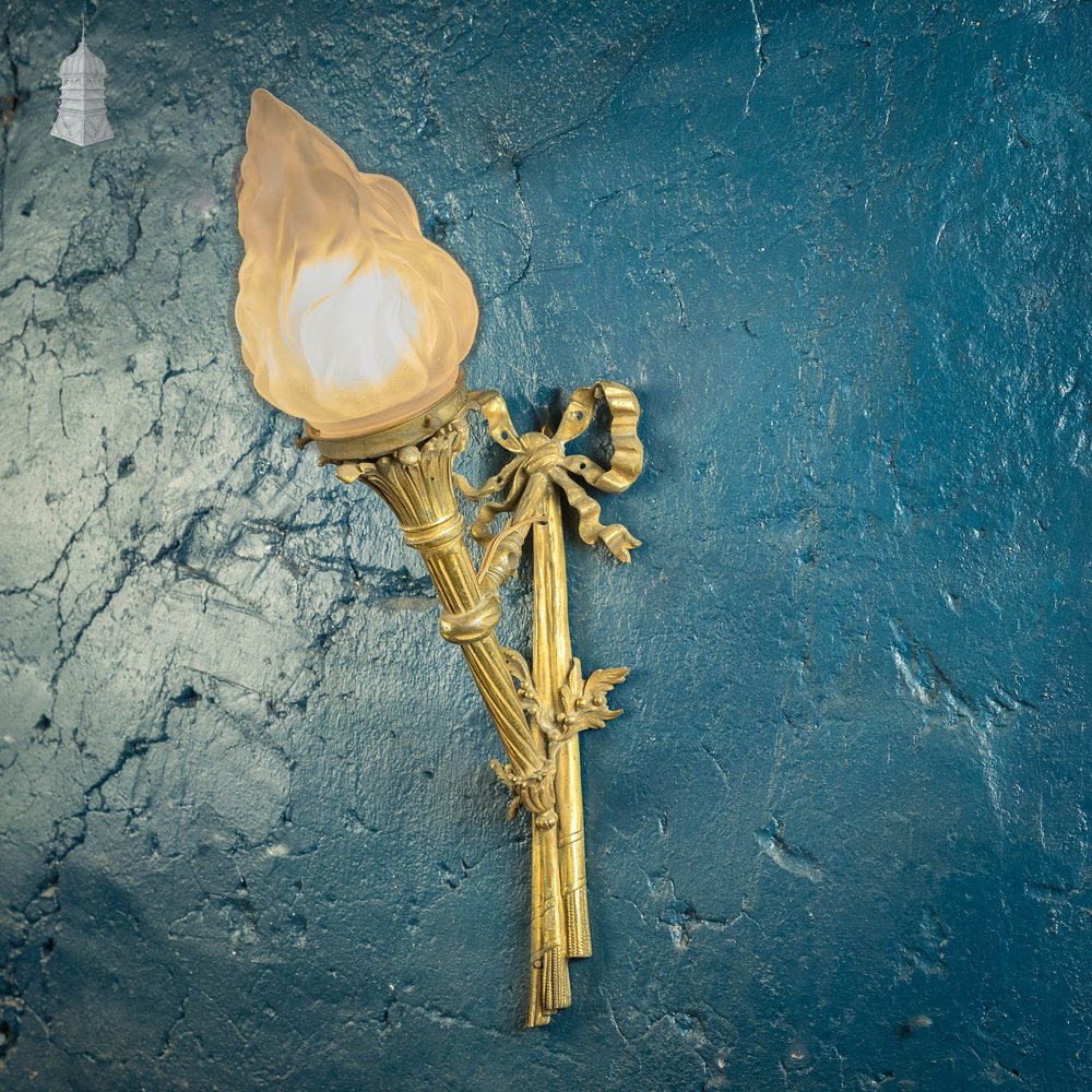 Neoclassical Wall Sconce, Ceremonial Torch Design Lamp
