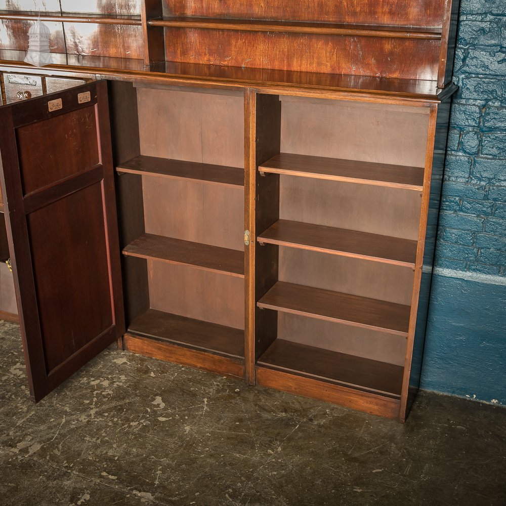 Large 19th C Mahogany Chemist Haberdashery Wall Shelving Unit with Drawers