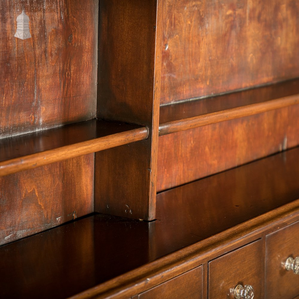 Large 19th C Mahogany Chemist Haberdashery Wall Shelving Unit with Drawers