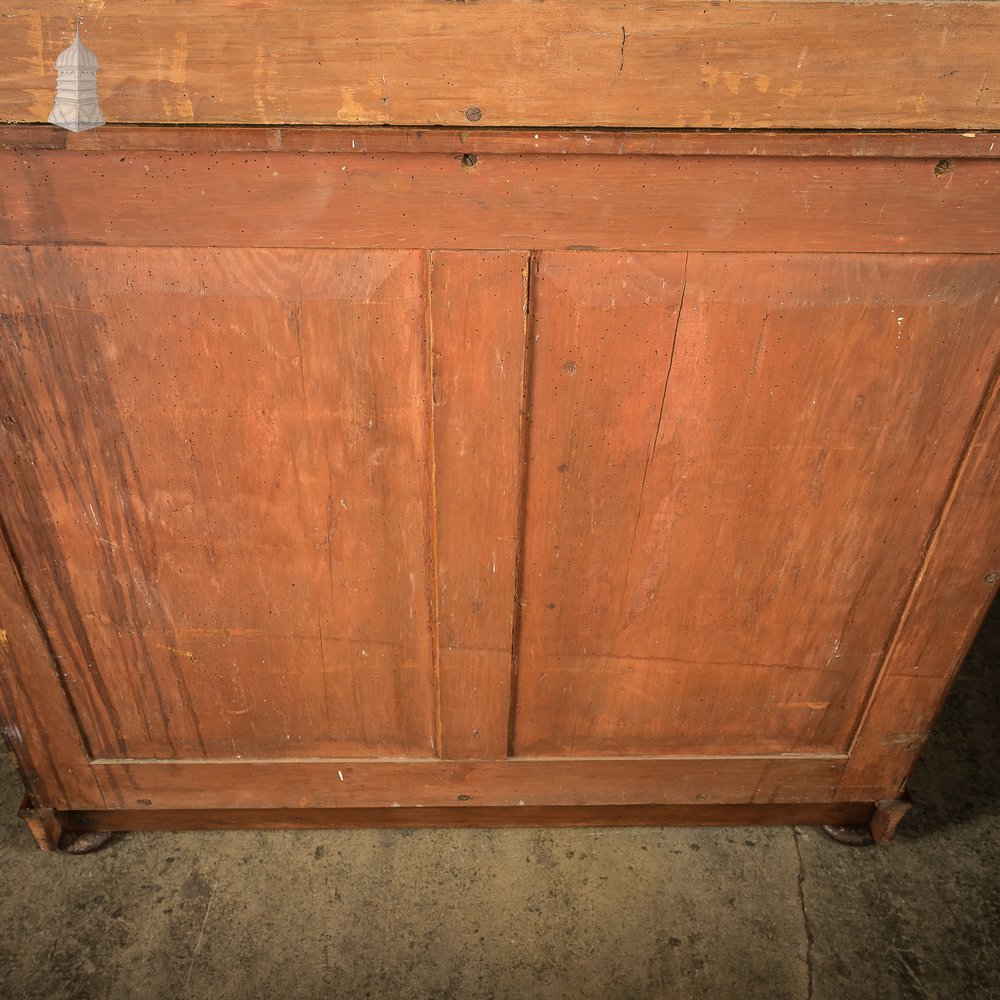 19th C Flame Mahogany Barrel Front Glazed Bureau Cabinet