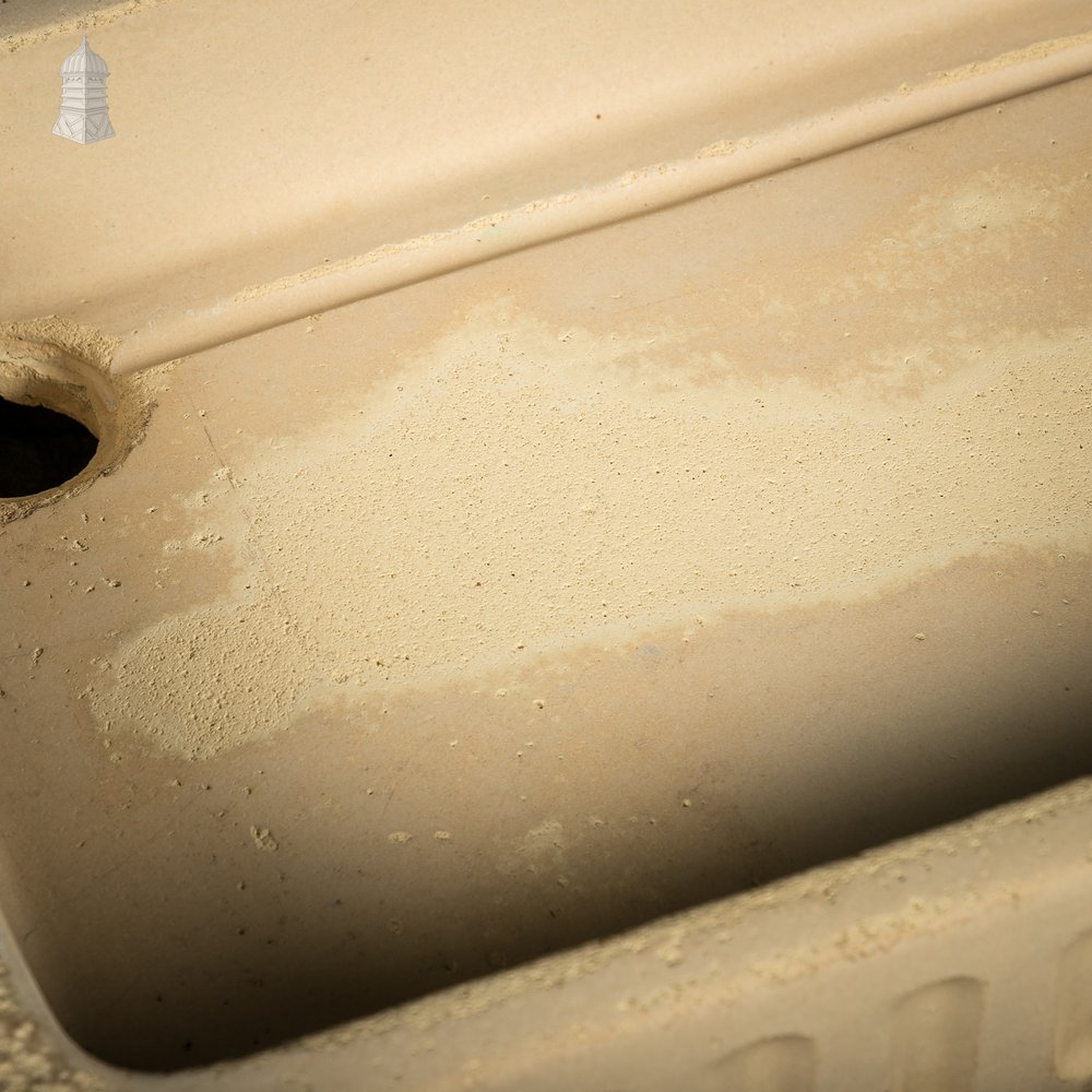 Georgian Cane Fluted Shallow Trough Sink with Worn Glazed Finish