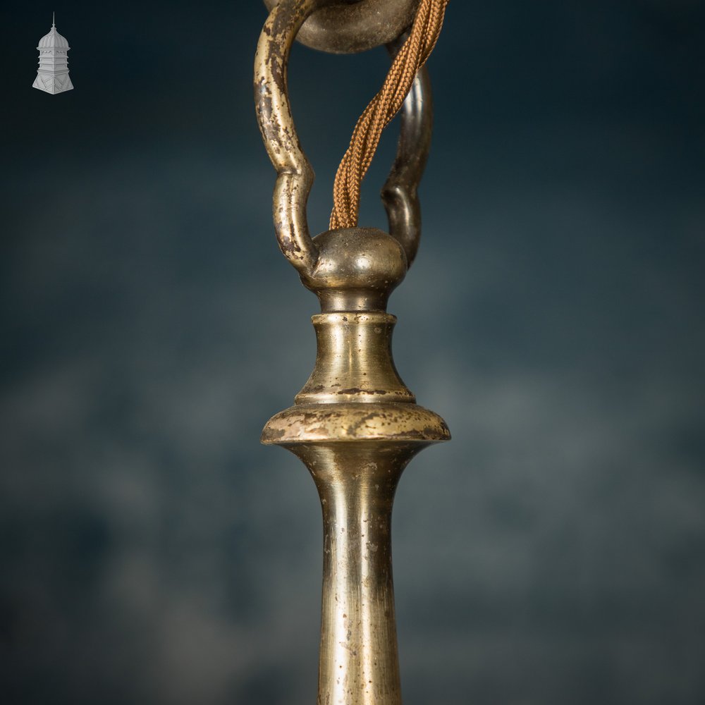 Antique Brass Six Light Candle Chandelier