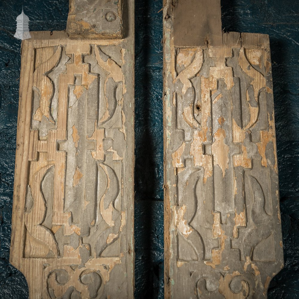 Carved Pine Mouldings, Georgian Pair