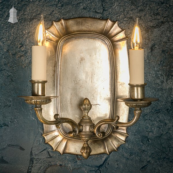 Pair of Two Arm Wall Sconces, Rewired