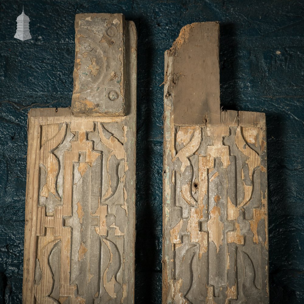 Carved Pine Mouldings, Georgian Pair