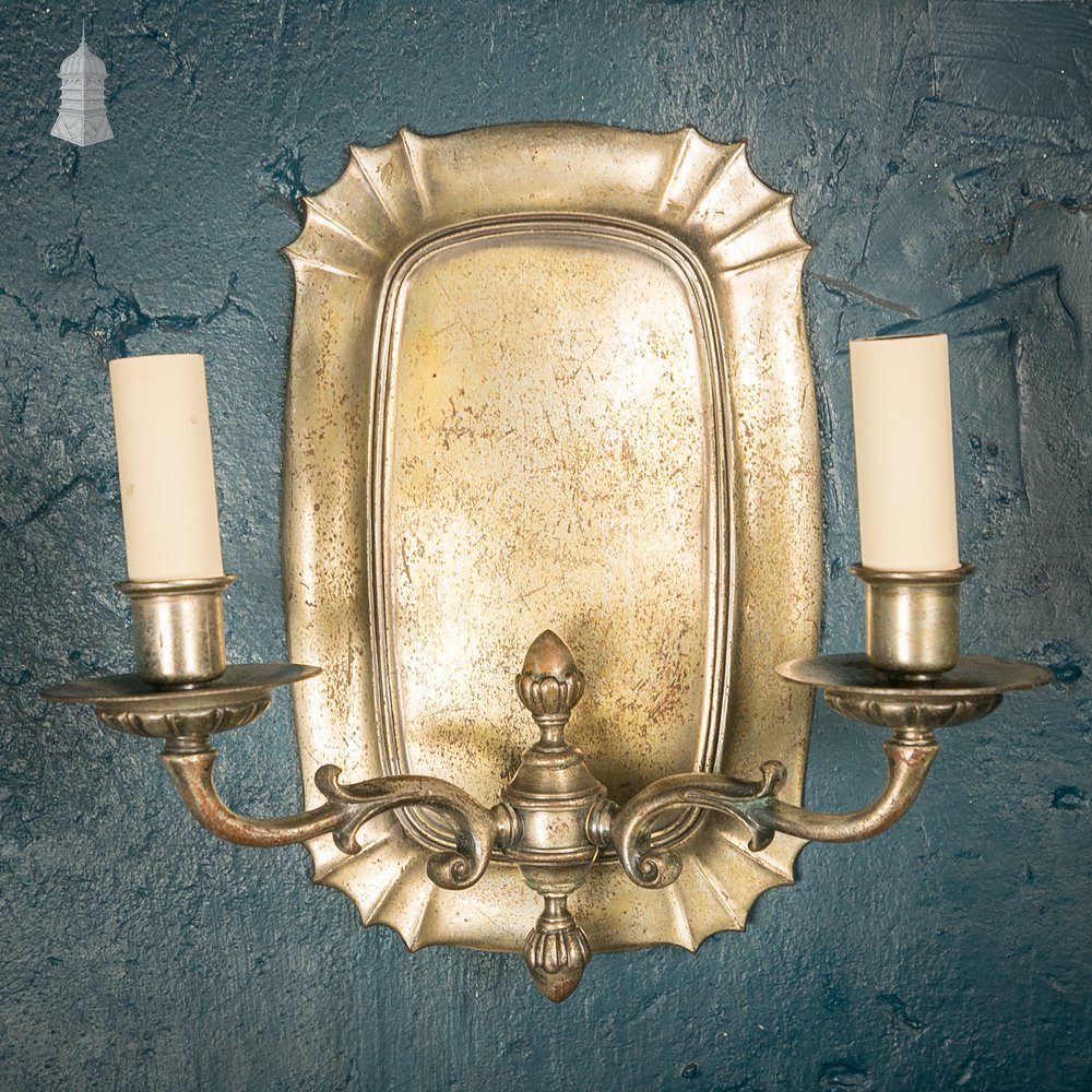 Pair of Two Arm Wall Sconces, Rewired