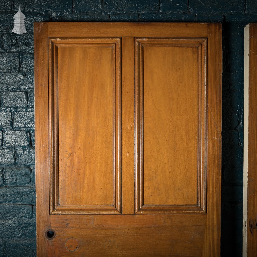 Mahogany Paneled Doors, Set of 3 19th C Hardwood, Gunstock, 4 Panel Doors