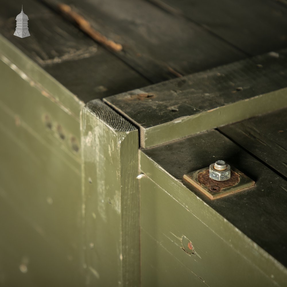 Large Green Painted Aircraft Parts Shipping Crate Reclaimed From a Norfolk RAF Base