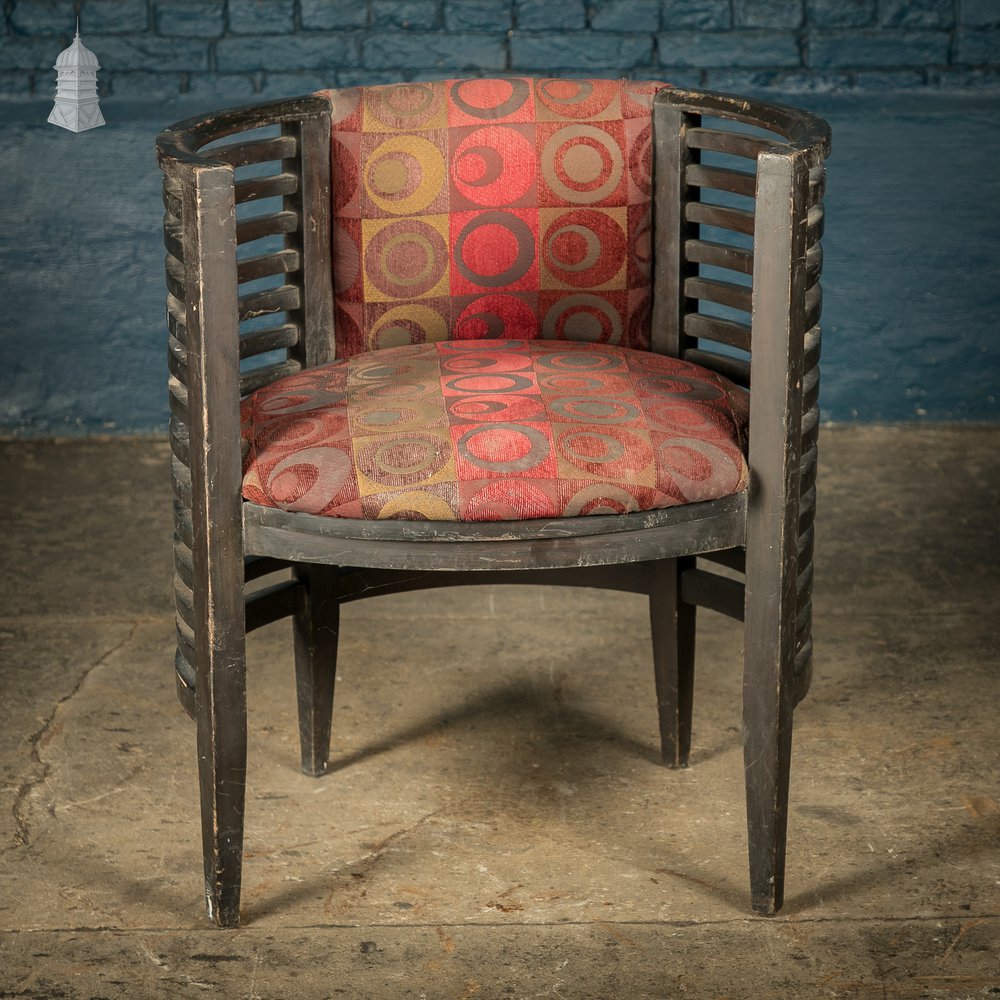 Art Deco Ebonised Tub Chair From A Hotel in Bombay [No. 7]