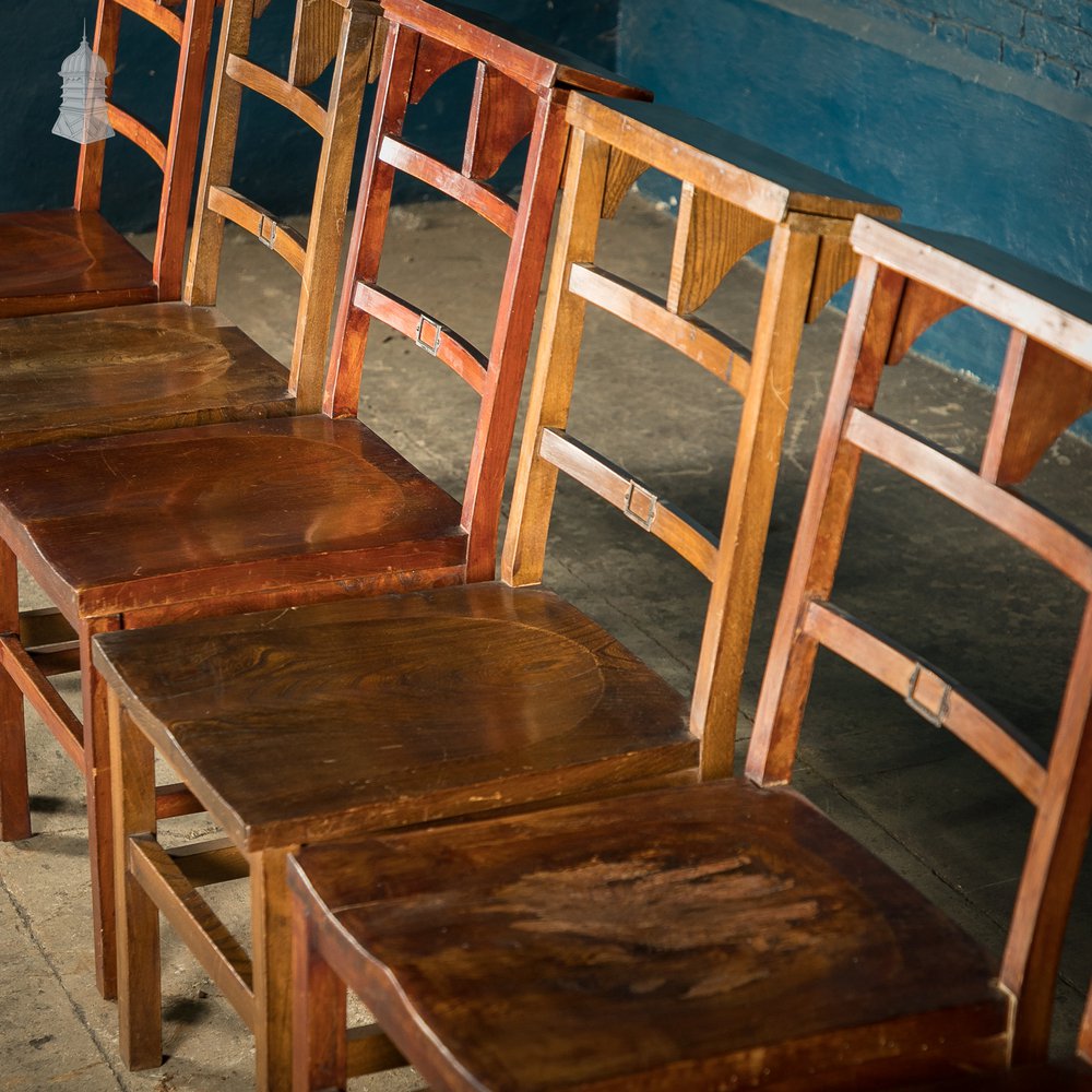 Set of 6 Elm 19th C Synagogue Chairs [No. 10]