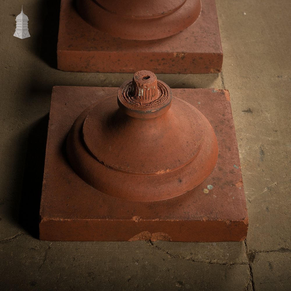Terracotta Urn Bases, Pair of Pier Caps