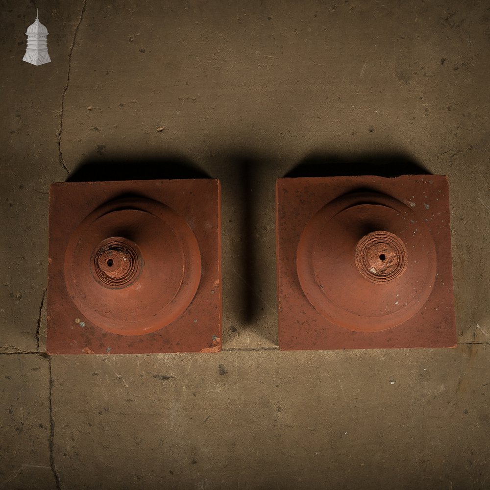 Terracotta Urn Bases, Pair of Pier Caps