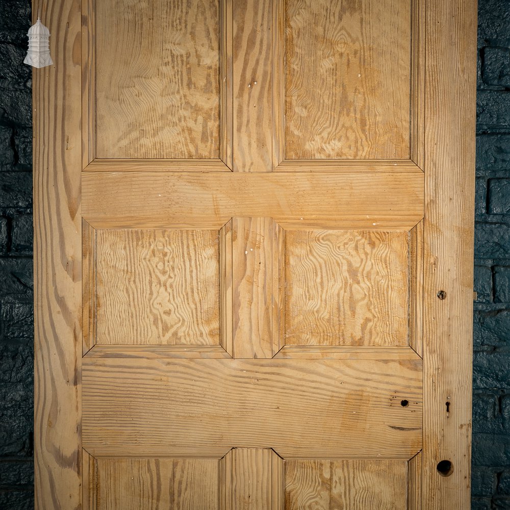 Pine Paneled Door, 6 Panel Pitch Pine with Mouldings