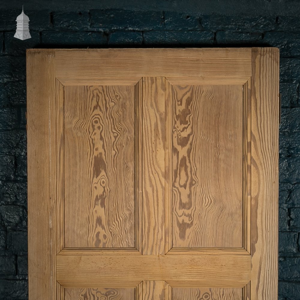 Pine Paneled Door, 6 Panel Pitch Pine with Mouldings