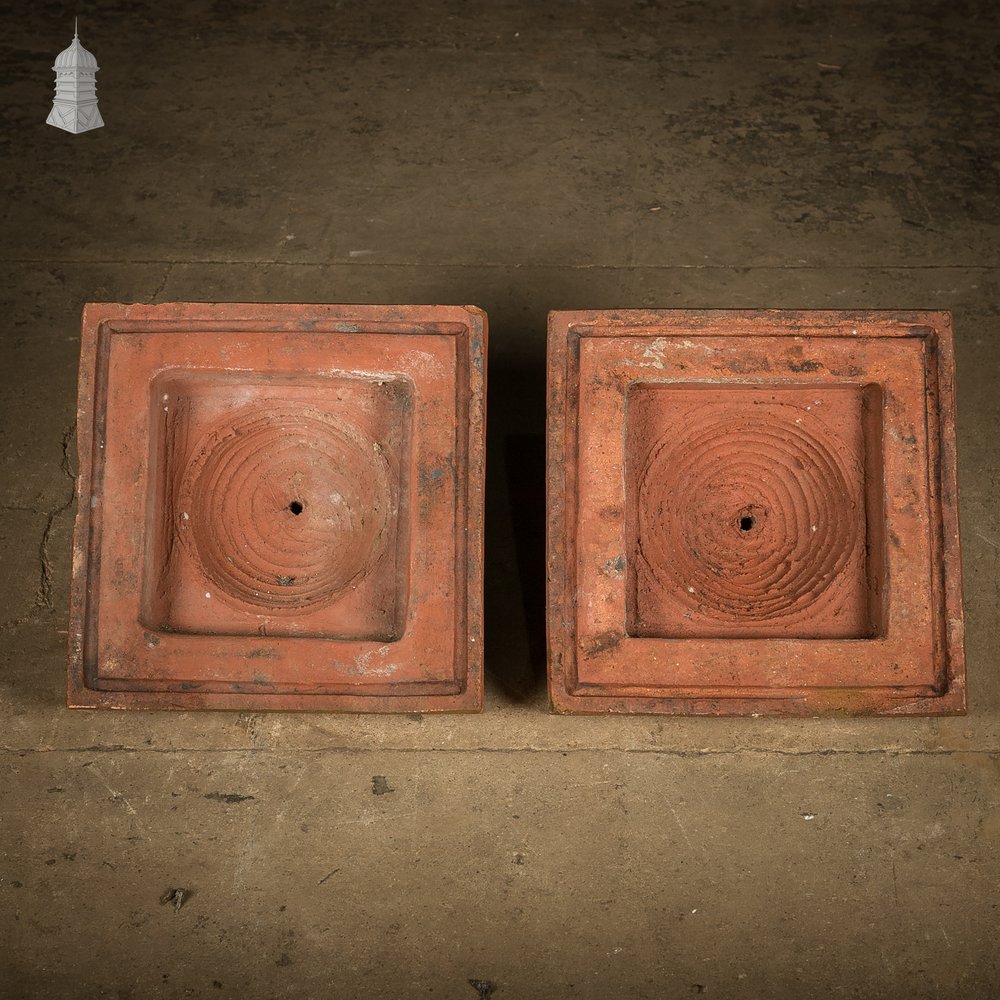 Terracotta Urn Bases, Pair of Pier Caps