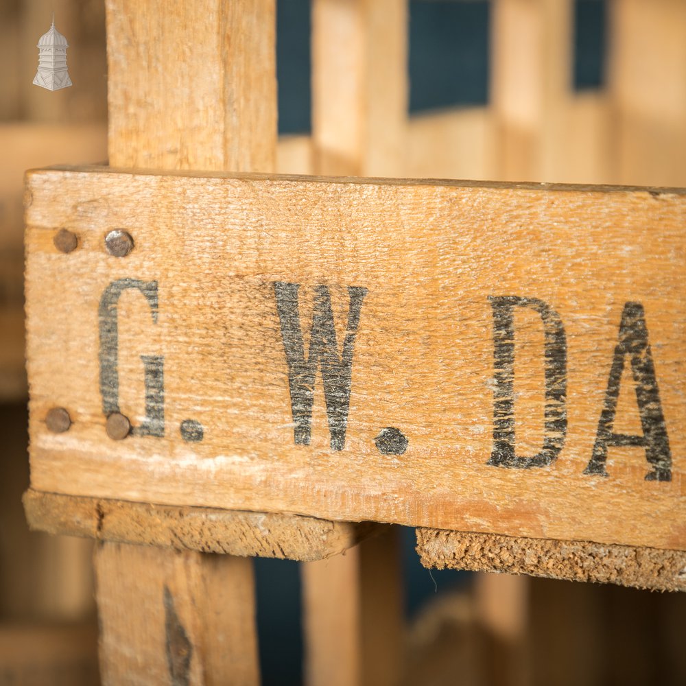 Batch of 10 G.W Daniels & Sons Wooden Chitting Crates with Clear Waxed Finish