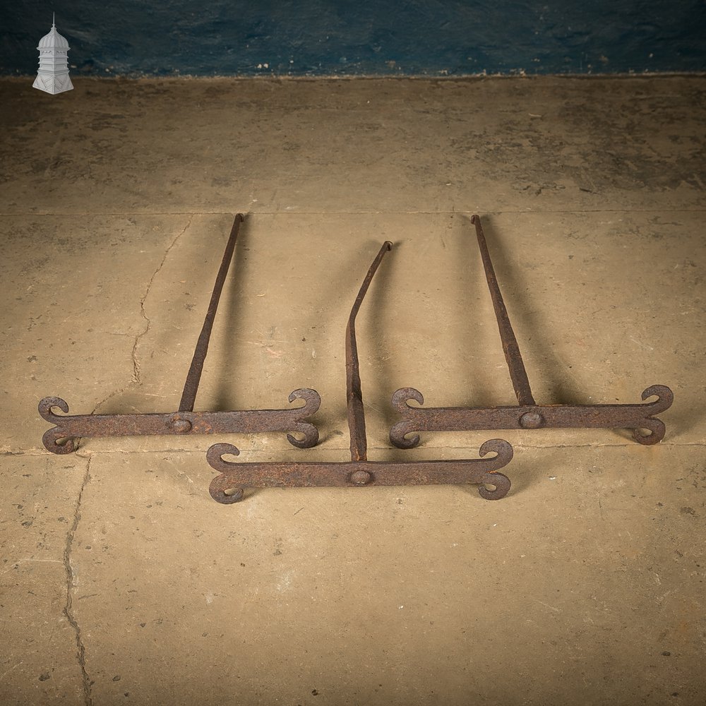 Rams Horn Wall Ties,  Set of 3 Wrought Iron Building Wall Ties