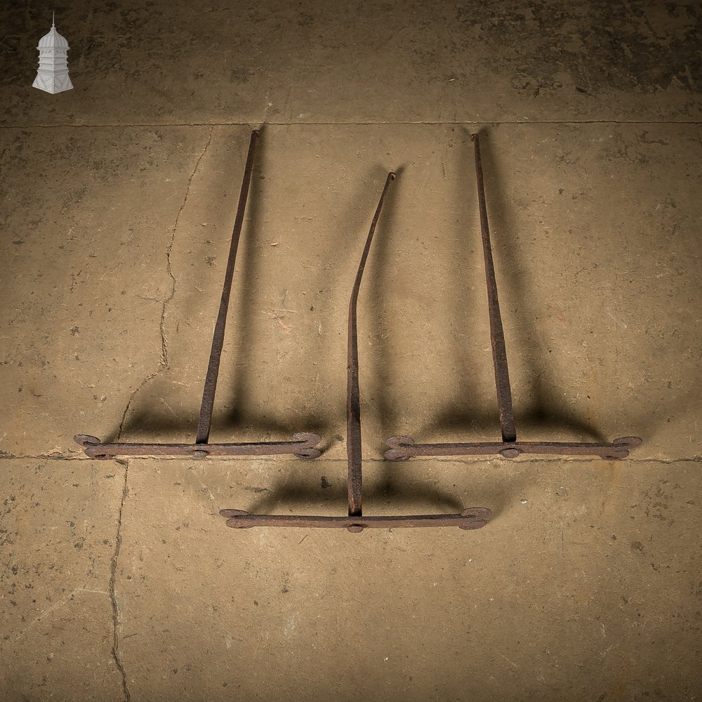 Rams Horn Wall Ties,  Set of 3 Wrought Iron Building Wall Ties