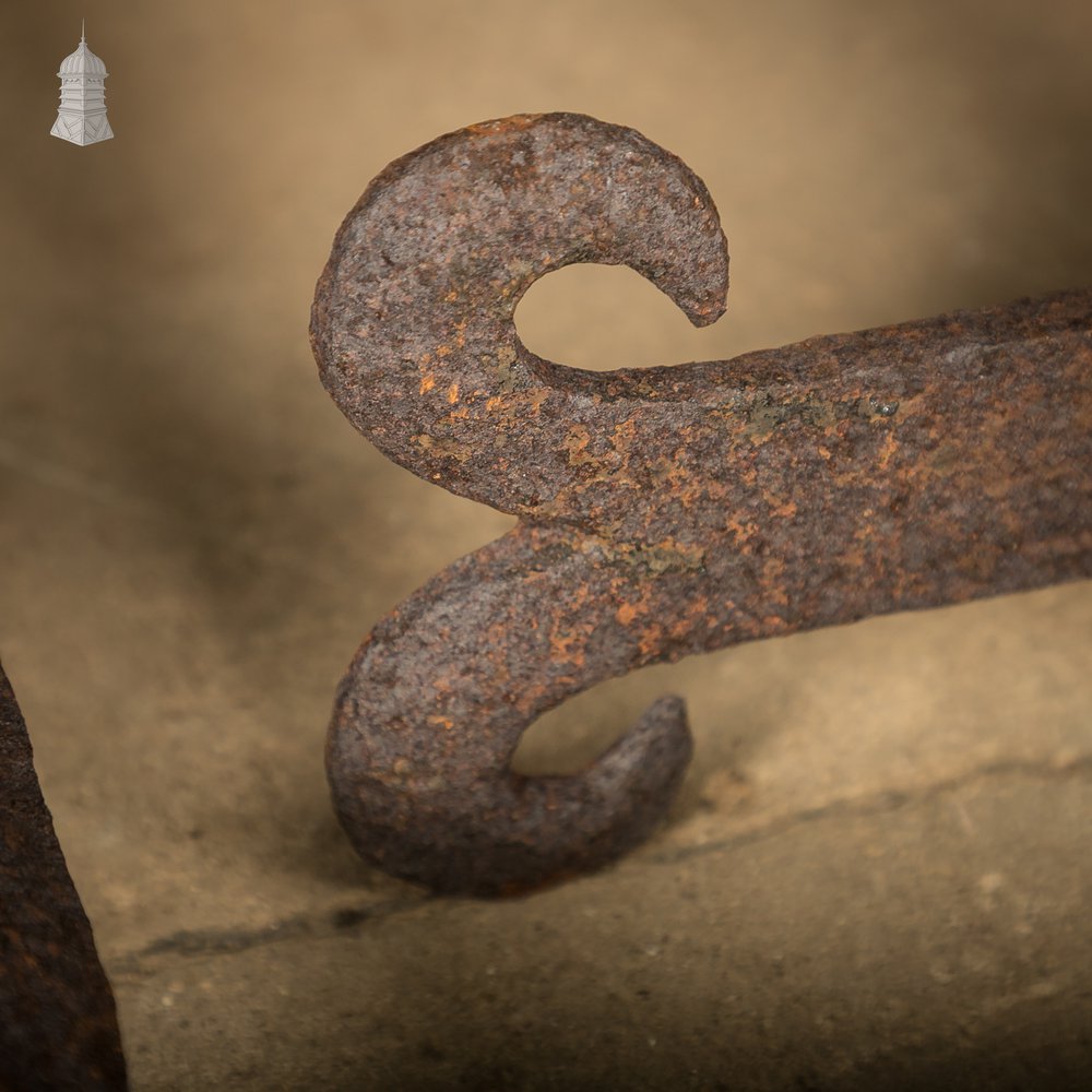 Rams Horn Wall Ties,  Set of 3 Wrought Iron Building Wall Ties