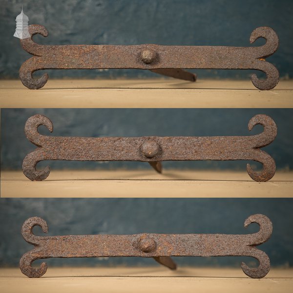 Rams Horn Wall Ties,  Set of 3 Wrought Iron Building Wall Ties