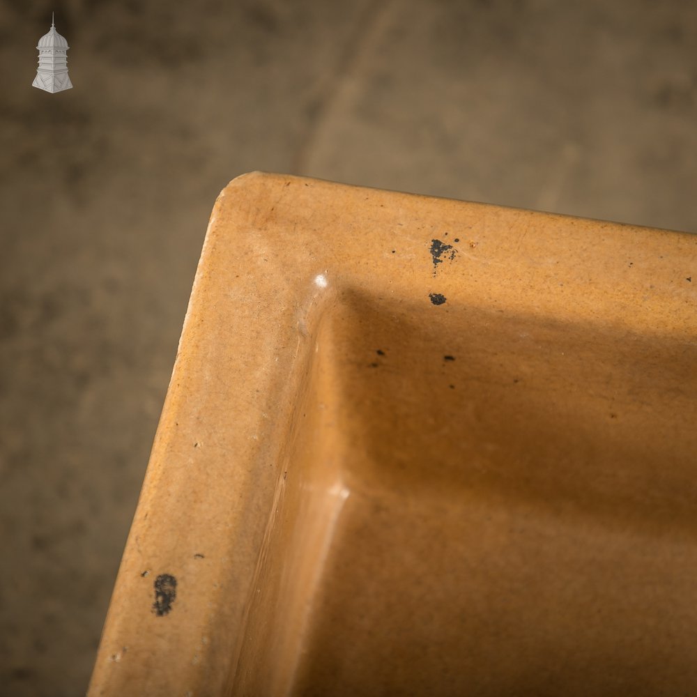 Fluted Trough Sink, Large Shallow Sink with Worn Cane Glazed Finish