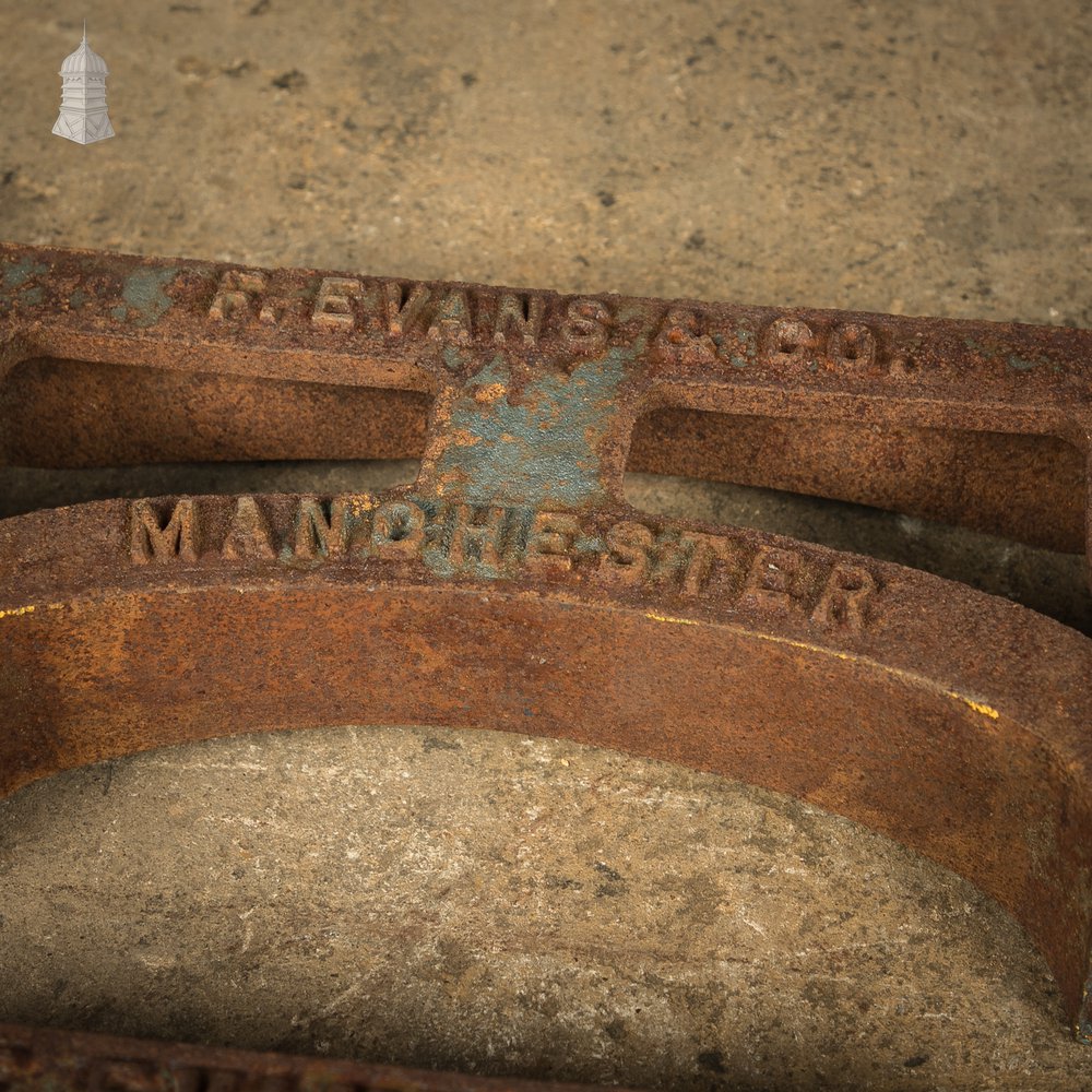 Pair of Cast Iron Industrial Barrel Stands - F. Evans & Co. Manchester